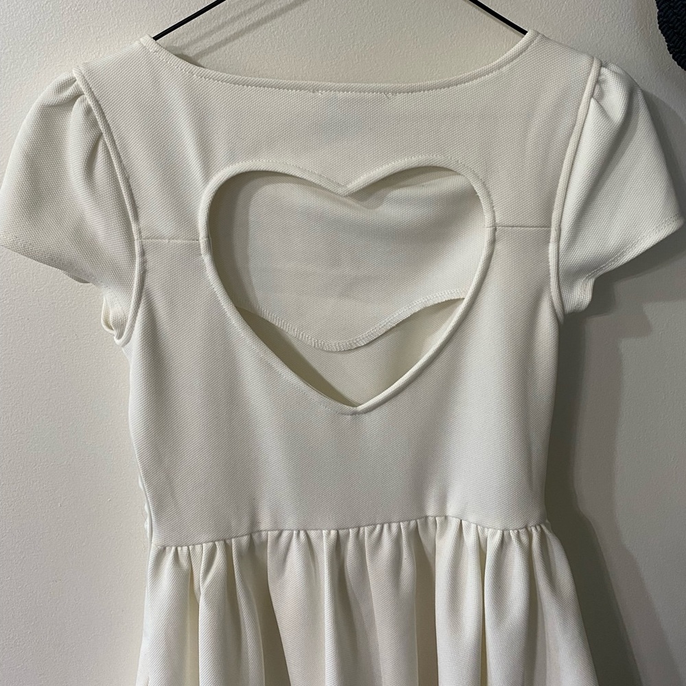 Sabo Skirt Heart Back Dress - White/cream